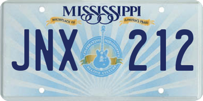 MS license plate JNX212