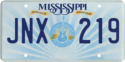 MS license plate JNX219