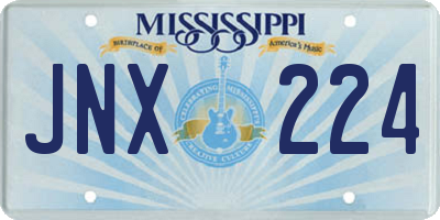 MS license plate JNX224