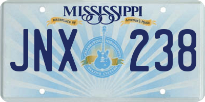 MS license plate JNX238