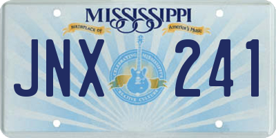 MS license plate JNX241