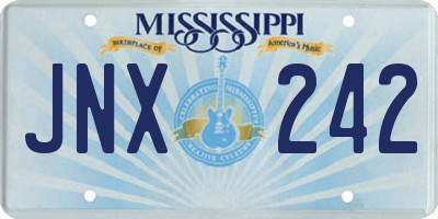 MS license plate JNX242