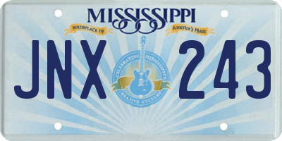 MS license plate JNX243