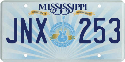 MS license plate JNX253
