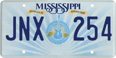 MS license plate JNX254