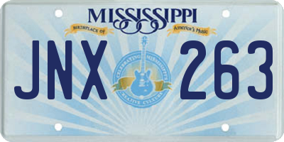 MS license plate JNX263