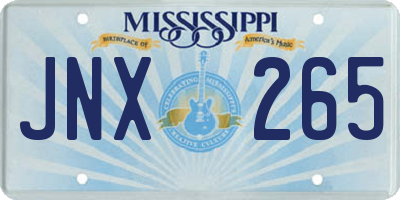 MS license plate JNX265