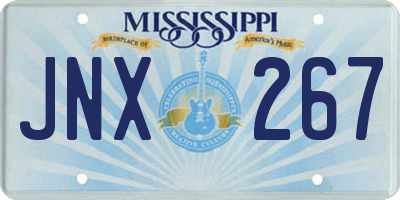 MS license plate JNX267