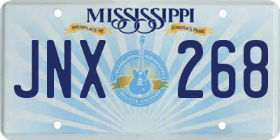MS license plate JNX268