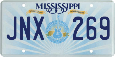 MS license plate JNX269