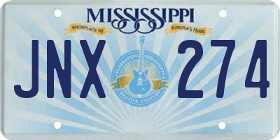 MS license plate JNX274