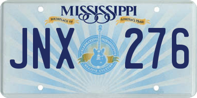 MS license plate JNX276