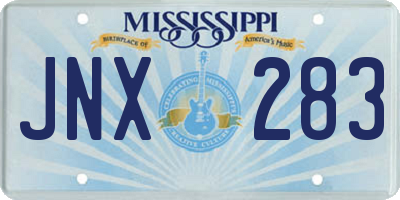 MS license plate JNX283