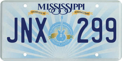 MS license plate JNX299