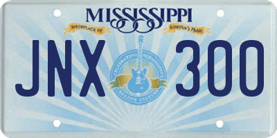 MS license plate JNX300