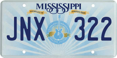 MS license plate JNX322