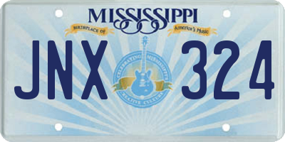 MS license plate JNX324