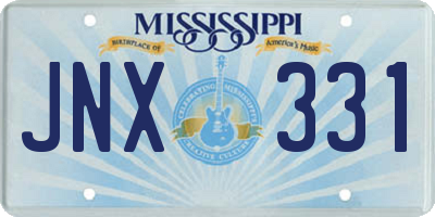 MS license plate JNX331