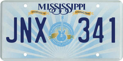MS license plate JNX341
