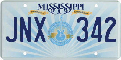 MS license plate JNX342