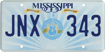 MS license plate JNX343