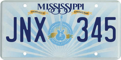 MS license plate JNX345