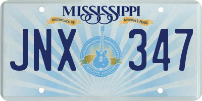 MS license plate JNX347