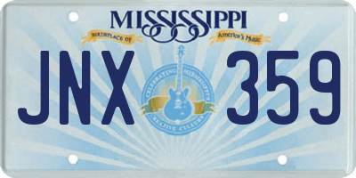 MS license plate JNX359