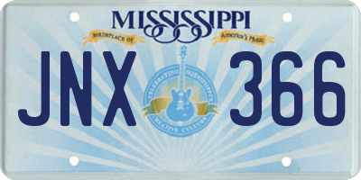 MS license plate JNX366