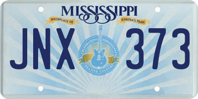 MS license plate JNX373