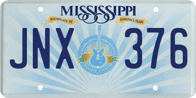 MS license plate JNX376