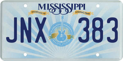 MS license plate JNX383