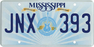 MS license plate JNX393