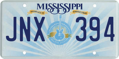 MS license plate JNX394