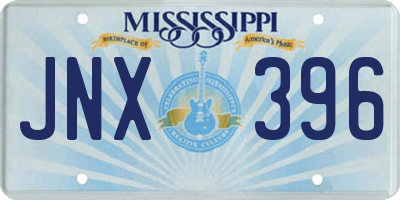 MS license plate JNX396