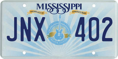 MS license plate JNX402