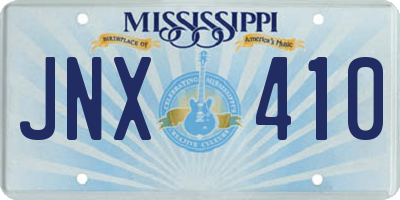 MS license plate JNX410