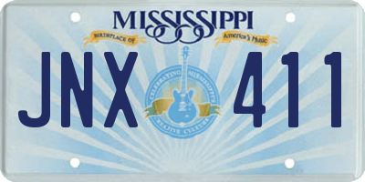 MS license plate JNX411