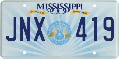 MS license plate JNX419