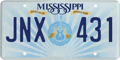 MS license plate JNX431