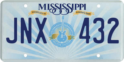 MS license plate JNX432