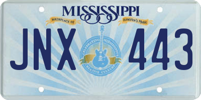 MS license plate JNX443