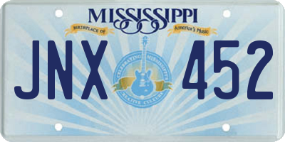 MS license plate JNX452