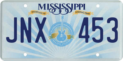 MS license plate JNX453