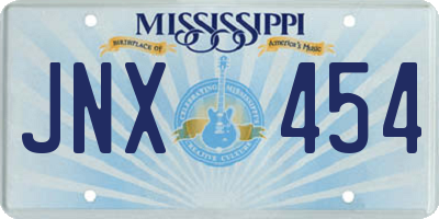 MS license plate JNX454