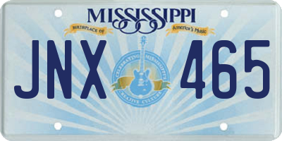 MS license plate JNX465