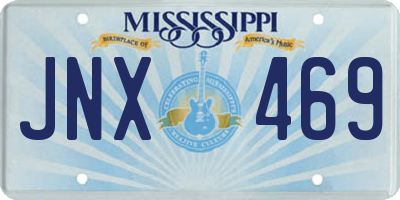 MS license plate JNX469