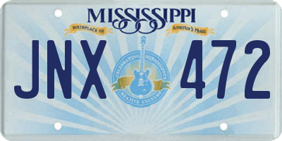 MS license plate JNX472