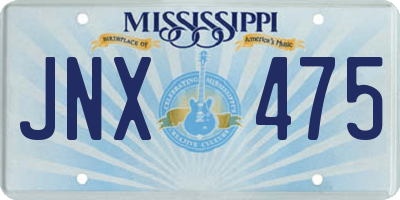 MS license plate JNX475
