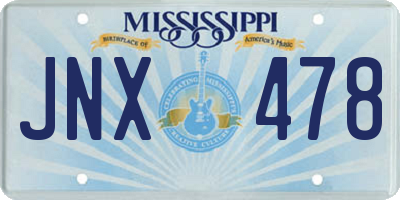 MS license plate JNX478